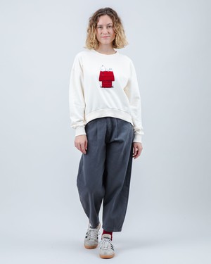 Peanuts Snoopy Doghouse Rounded Cotton Sweatshirt from Brava Fabrics