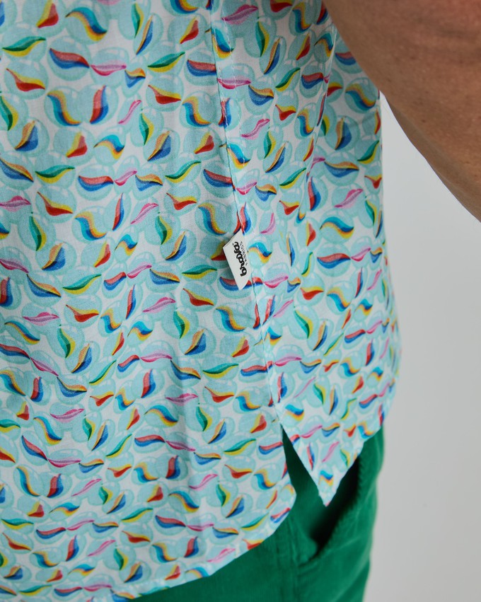 Marbles Aloha Shirt White from Brava Fabrics