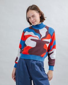 Jacquard Cropped Sweater Sobremesa via Brava Fabrics