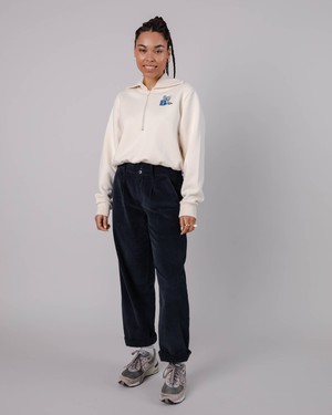 Corduroy Pleated Pants Navy from Brava Fabrics