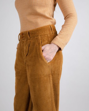 Corduroy Pleated Pants Camel from Brava Fabrics