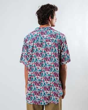 Asis Percales Tigris Aloha Shirt Ecru from Brava Fabrics