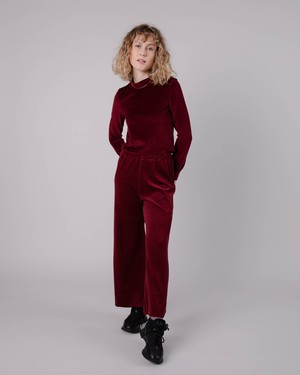 Wide Leg Corduroy Pant Prune from Brava Fabrics