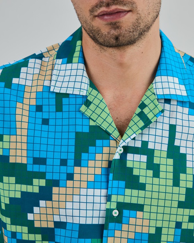 Tropical Pixel Camo Aloha Shirt from Brava Fabrics
