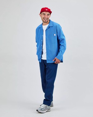 Asis Percales Daisy Checks Oversize Shirt Blue from Brava Fabrics