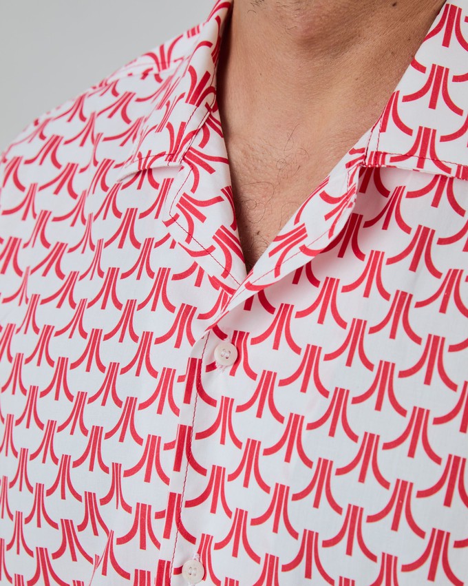 Atari Monogram Aloha Shirt Red from Brava Fabrics