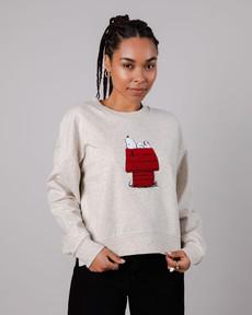 Peanuts Snoopy Doghouse Sweatshirt Cream via Brava Fabrics