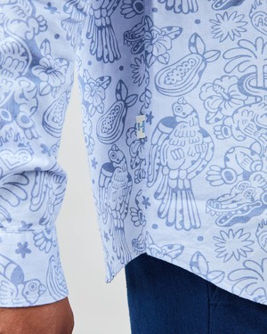 Asis Percales Crocodylus Regular Shirt Blue from Brava Fabrics