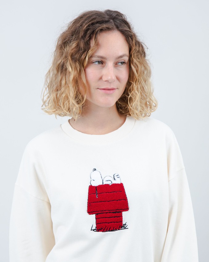 Peanuts Snoopy Doghouse Rounded Cotton Sweatshirt from Brava Fabrics