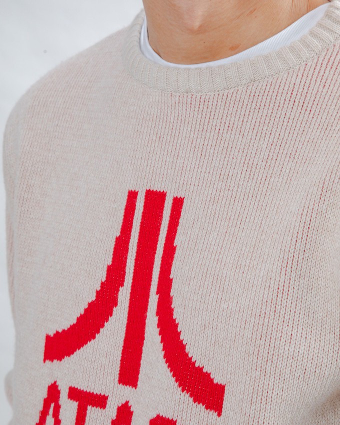 Atari Sweater Logo Jacquard Red from Brava Fabrics