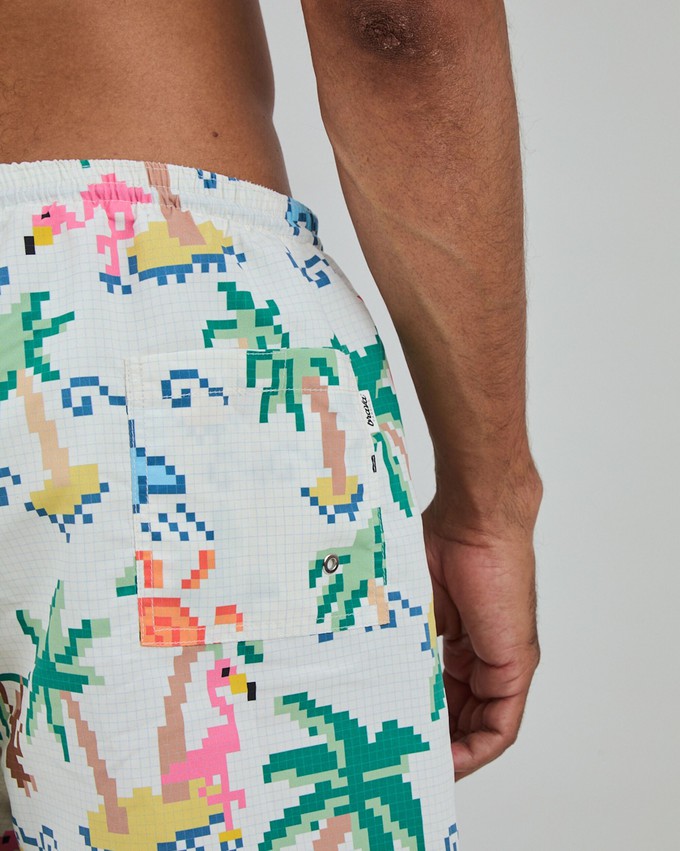 Tropical Pixel Swimwear Ecru from Brava Fabrics