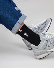 Peanuts Snoopy Ribbed Socks Black via Brava Fabrics