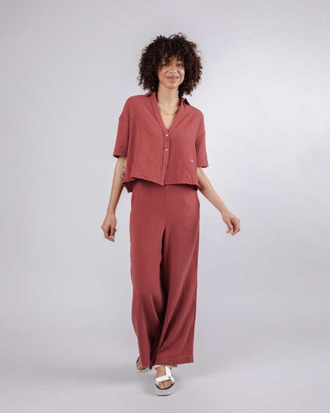 Bubble Wide Leg Pant Chilli from Brava Fabrics