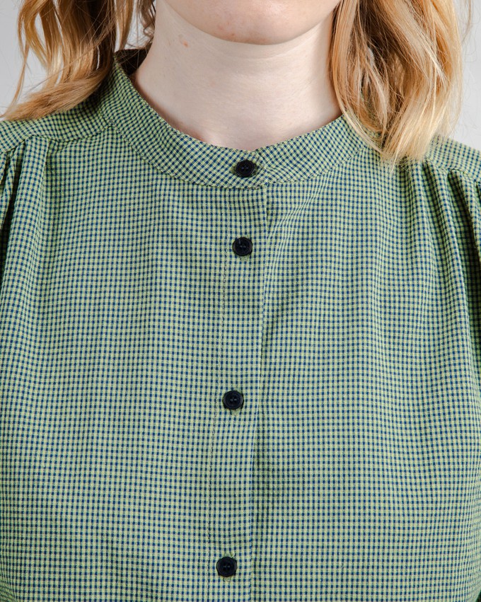 Mini Check Blouse Olive from Brava Fabrics