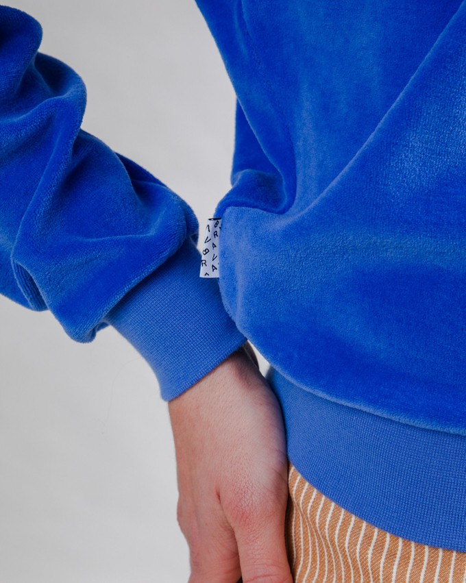 Velvet Raglan Sweatshirt Klein Blue from Brava Fabrics