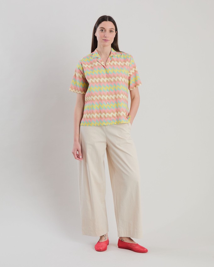 Pastel Wavy Stripes Aloha Blouse from Brava Fabrics