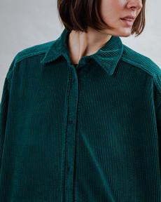 Corduroy Long Overshirt Green via Brava Fabrics