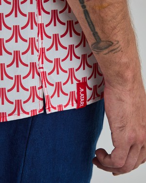 Atari Monogram Aloha Shirt Red from Brava Fabrics