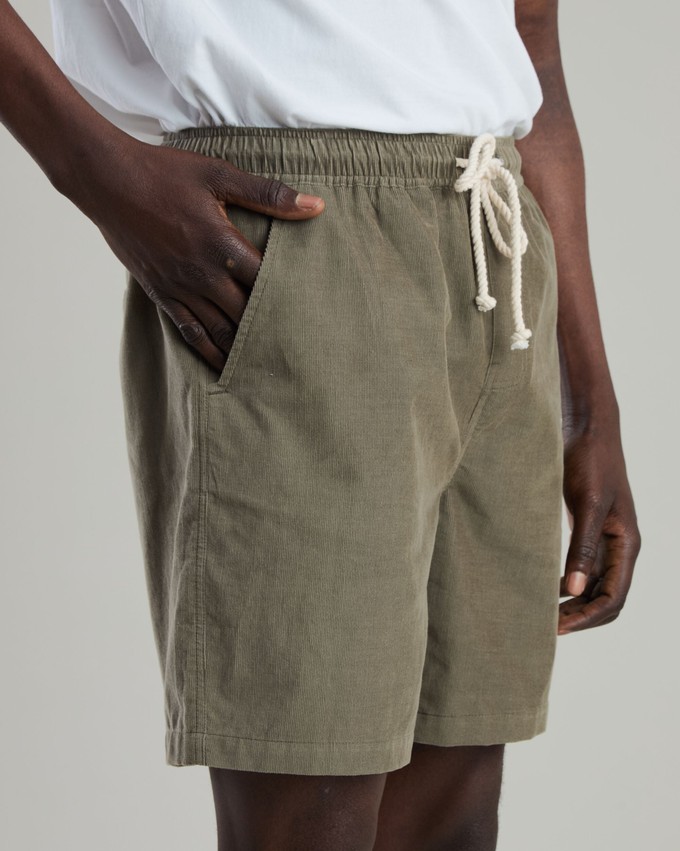 Baby Cord Shorts Stone Green from Brava Fabrics