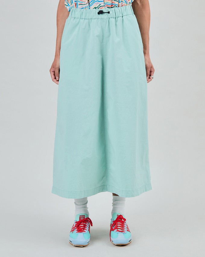 Elastic Comfy Midi Skirt Light Green from Brava Fabrics
