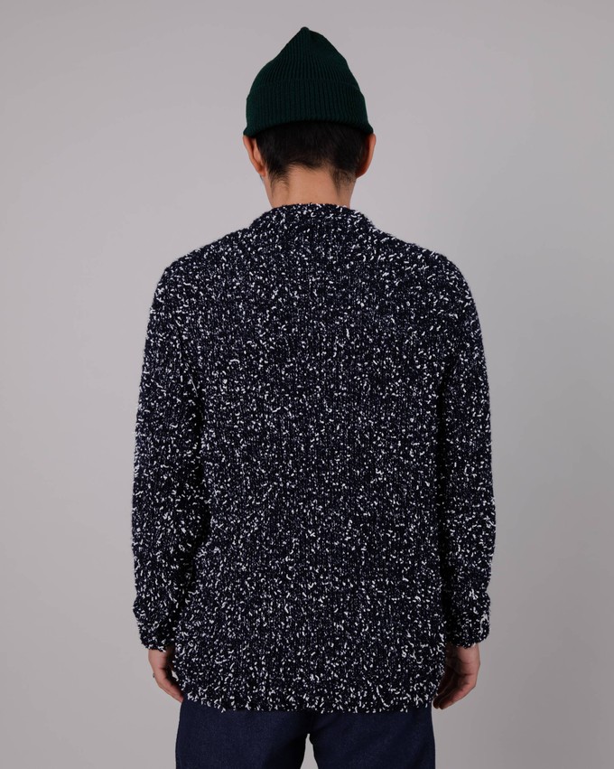 Two Tones Wool Sweater Navy from Brava Fabrics