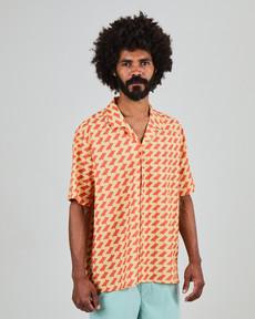 Gum Aloha Shirt Rust Red via Brava Fabrics