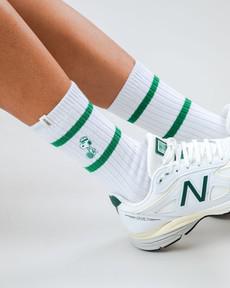 Peanuts Tennis Snoopy Socks White via Brava Fabrics