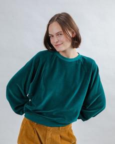 Velvet Raglan Sweatshirt Green via Brava Fabrics