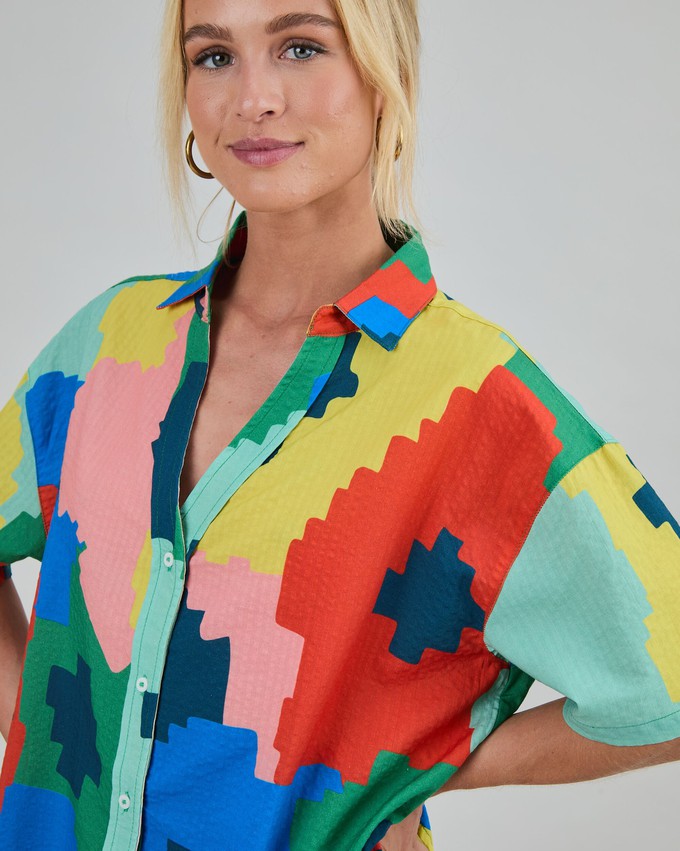 Maxi Flower Oversize Cropped Blouse from Brava Fabrics
