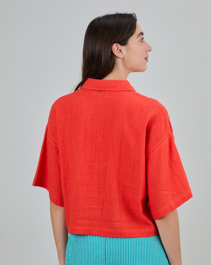 Boxy Squared Blouse Coral from Brava Fabrics