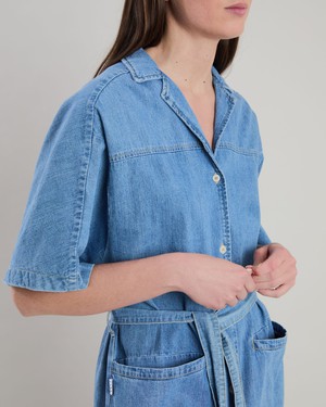 Washed Denim Shirt Dress Blue from Brava Fabrics