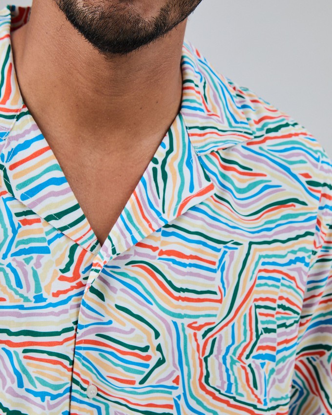 Messy Stripes Aloha Shirt Multicolor from Brava Fabrics