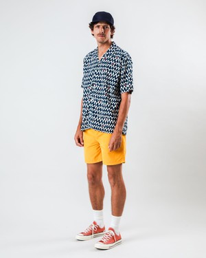 Sunset Aloha Shirt Navy from Brava Fabrics