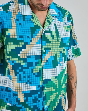 Tropical Pixel Camo Aloha Shirt from Brava Fabrics
