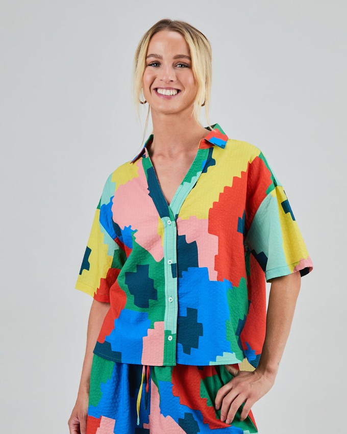 Maxi Flower Oversize Cropped Blouse from Brava Fabrics
