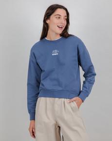 Peanuts Everybody’s in a Hurry Sweatshirt Indigo via Brava Fabrics