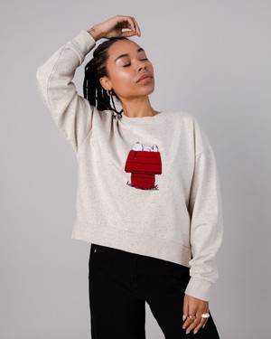 Peanuts Snoopy Doghouse Sweatshirt Cream from Brava Fabrics