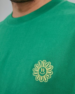 Asis Percales Daisy T-Shirt Green from Brava Fabrics