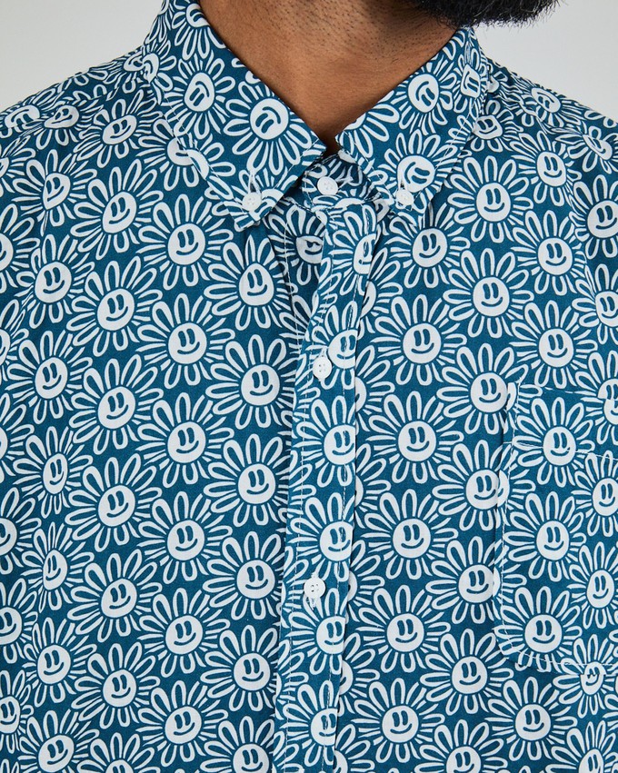 Asis Percales Daisy Boxy Shirt Blue from Brava Fabrics