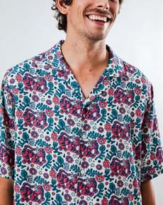 Asis Percales Tigris Aloha Shirt Ecru via Brava Fabrics