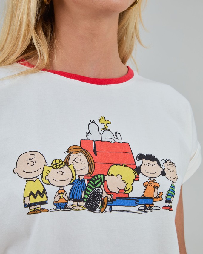Peanuts Retro Friends Scoop Tee Ecru from Brava Fabrics