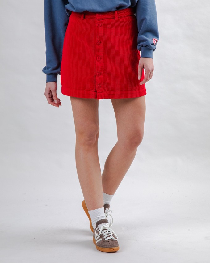 Corduroy Mini Skirt Red from Brava Fabrics