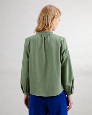 Mini Check Blouse Olive from Brava Fabrics