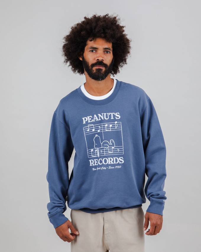 Peanuts Classic Records Sweatshirt Blue from Brava Fabrics