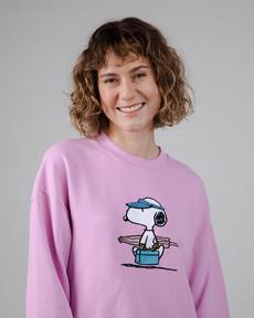 Peanuts Beach Sweatshirt Pink via Brava Fabrics