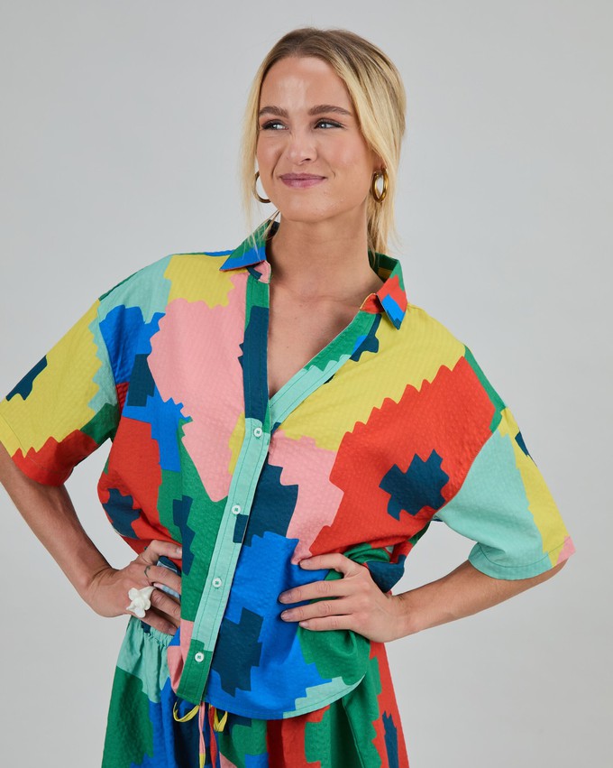 Maxi Flower Oversize Cropped Blouse from Brava Fabrics