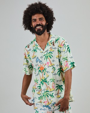 Tropical Pixel Swimwear Ecru from Brava Fabrics