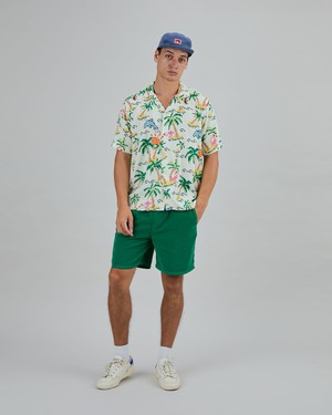 Tropical Pixel Aloha Shirt Ecru from Brava Fabrics