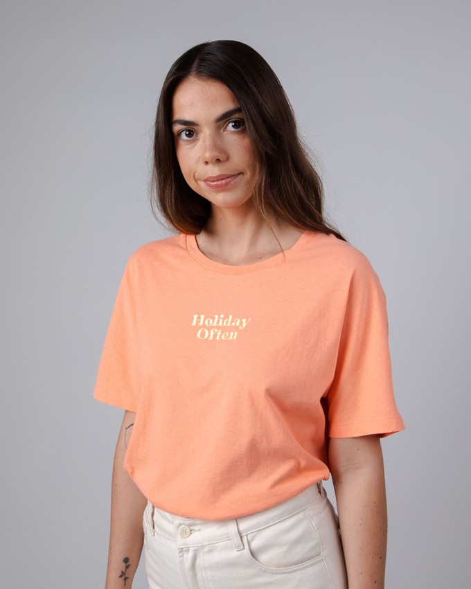 Holidays Oversize Cotton Tee Coral from Brava Fabrics