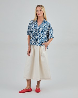 Sombrilla Oversize Cropped Blouse Blue from Brava Fabrics